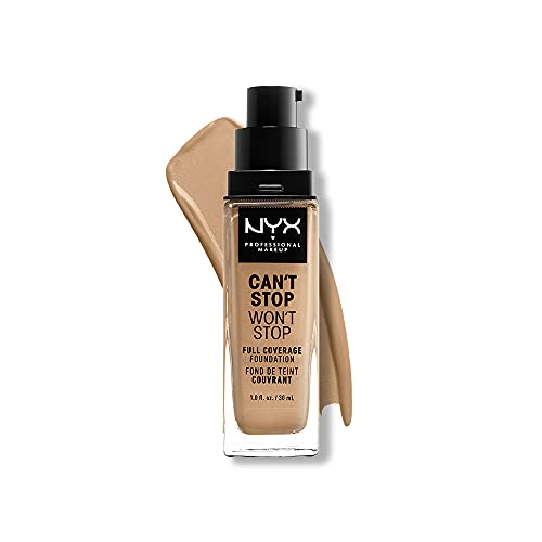 NYX Professional Makeup Can't Stop Won't Stop Full Coverage Foundation, Langanhaltend, Wasserfest, Vegane Formel, Mattierter Teint, Farbton: Beige von NYX PROFESSIONAL MAKEUP