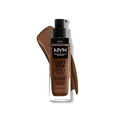 NYX Professional Makeup Can't Stop Won't Stop Full Coverage Foundation, Langanhaltend, Wasserfest, Vegane Formel, Mattierter Teint, Farbton: Cocoa von NYX PROFESSIONAL MAKEUP