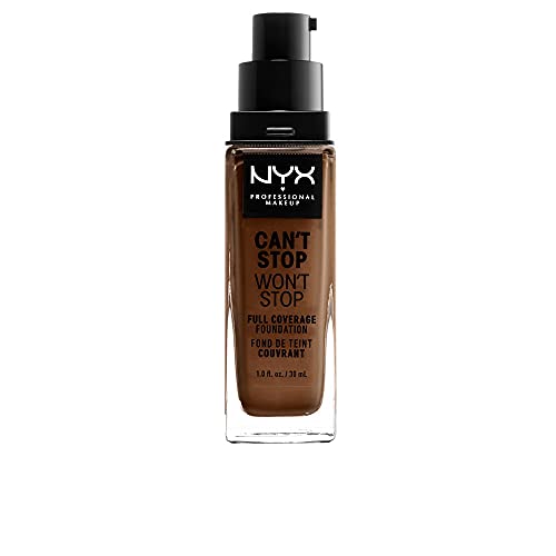 NYX Professional Makeup Can't Stop Won't Stop Full Coverage Foundation, Langanhaltend, Wasserfest, Vegane Formel, Mattierter Teint, Farbton: Cocoa von NYX PROFESSIONAL MAKEUP
