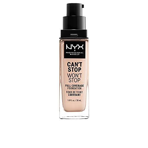 NYX Professional Makeup Can't Stop Won't Stop Full Coverage Foundation, Langanhaltend, Wasserfest, Vegane Formel, Mattierter Teint, Farbton: Light porcelain von NYX PROFESSIONAL MAKEUP