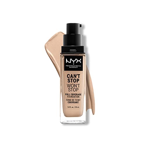 NYX Professional Makeup Can't Stop Won't Stop Full Coverage Foundation, Langanhaltend, Wasserfest, Vegane Formel, Mattierter Teint, Farbton: Light ivory NYX Professional Makeup Can't Stop Won't Stop Full Coverage Foundation, Langanhaltend, Wasserfest, Vegane Formel, Mattierter Teint, Farbton: Light ivory von NYX PROFESSIONAL MAKEUP