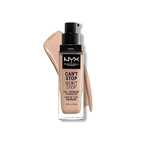 NYX Professional Makeup Can't Stop Won't Stop Full Coverage Foundation, Langanhaltend, Wasserfest, Vegane Formel, Mattierter Teint, Farbton: Light von NYX PROFESSIONAL MAKEUP