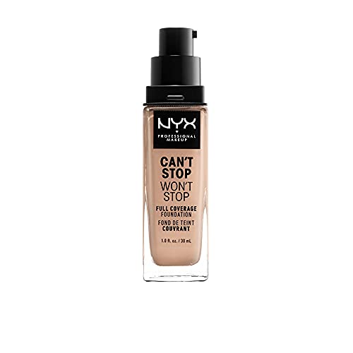 NYX Professional Makeup Can't Stop Won't Stop Full Coverage Foundation, Langanhaltend, Wasserfest, Vegane Formel, Mattierter Teint, Farbton: Light von NYX PROFESSIONAL MAKEUP