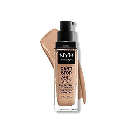 NYX Professional Makeup Can't Stop Won't Stop Full Coverage Foundation, Langanhaltend, Wasserfest, Vegane Formel, Mattierter Teint, Farbton: Medium buff von NYX PROFESSIONAL MAKEUP