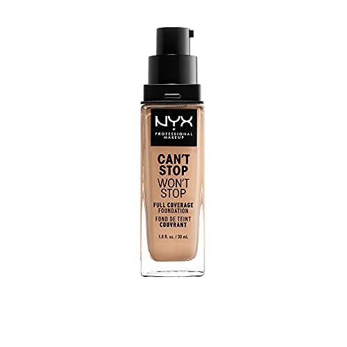 NYX Professional Makeup Can't Stop Won't Stop Full Coverage Foundation, Langanhaltend, Wasserfest, Vegane Formel, Mattierter Teint, Farbton: True beige von NYX PROFESSIONAL MAKEUP