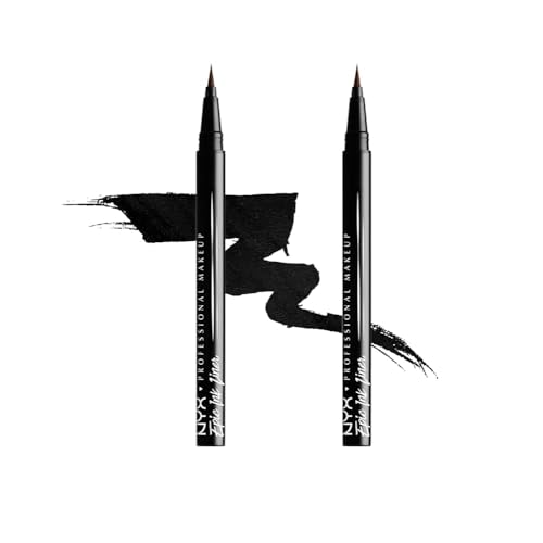 NYX Professional Makeup Epic Ink Eye Liner, Filzstift, Wasserfest, Vegane Formel, 2er Pack, Shade 01 von NYX PROFESSIONAL MAKEUP