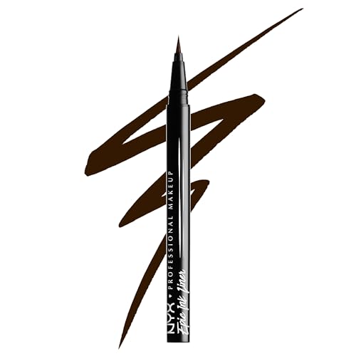 NYX Professional Makeup Epic Ink Eye Liner, Filzstift, Wasserfest, Vegane Formel, Braun von NYX PROFESSIONAL MAKEUP