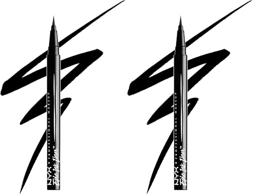 NYX Professional Makeup Epic Ink Eye Liner, Filzstift, Wasserfest, Vegane Formel, Shade 01 (Packung mit 2) von NYX PROFESSIONAL MAKEUP
