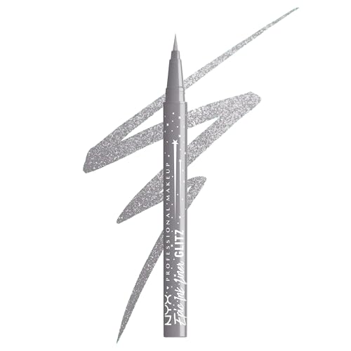 NYX Professional Makeup Epic Ink Liner Jeanz Flashy Flare – wasserfester Flüssig-Eyeliner in Silber mit glitzerndem Finish, 1 ml NYX Professional Makeup Epic Ink Liner Jeanz Flashy Flare – wasserfester Flüssig-Eyeliner in Silber mit glitzerndem Finish, 1 ml von NYX PROFESSIONAL MAKEUP