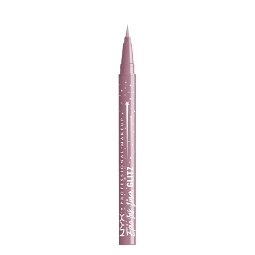 NYX Professional Makeup Epic Ink Liner Jeanz Shimmer Stitch – wasserfester Flüssig-Eyeliner in Lila mit glitzerndem Finish, 1 ml von NYX PROFESSIONAL MAKEUP