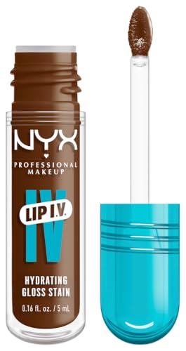NYX Professional Makeup Feuchtigkeitsspendender Lipgloss und Lip Stain, Bis zu 12 Stunden Pflege, Lip IV Hydrating Gloss Stain, Farbe: Cocoa Quench! von NYX PROFESSIONAL MAKEUP