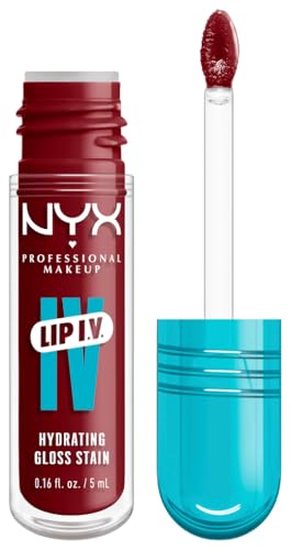 NYX Professional Makeup Feuchtigkeitsspendender Lipgloss und Lip Stain, Bis zu 12 Stunden Pflege, Lip IV Hydrating Gloss Stain, Farbe: Cranberry Splash von NYX PROFESSIONAL MAKEUP