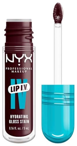 NYX Professional Makeup Feuchtigkeitsspendender Lipgloss und Lip Stain, Bis zu 12 Stunden Pflege, Lip IV Hydrating Gloss Stain, Farbe: Mauve N' Moist! von NYX PROFESSIONAL MAKEUP