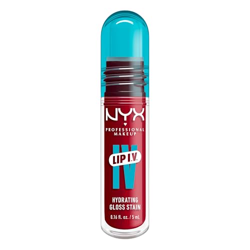 NYX Professional Makeup Feuchtigkeitsspendender Lipgloss und Lip Stain, Bis zu 12 Stunden Pflege, Lip IV Hydrating Gloss Stain, Farbe: Red-y.Set.Wet! von NYX PROFESSIONAL MAKEUP