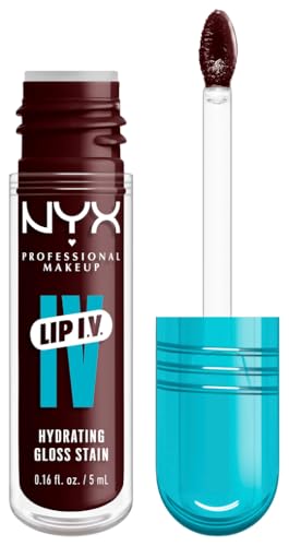 NYX Professional Makeup Feuchtigkeitsspendender Lipgloss und Lip Stain, Bis zu 12 Stunden Pflege, Lip IV Hydrating Gloss Stain, Farbe: Water 'Bout Wine? von NYX PROFESSIONAL MAKEUP