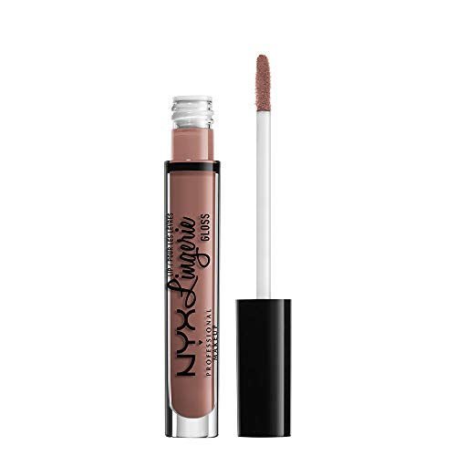 NYX Professional Makeup Lipgloss - Lip Lingerie Gloss, schimmernder Gloss in Nude, für unwiderstehlich volle Lippen, 3, 4 ml, Butter 06 von NYX PROFESSIONAL MAKEUP