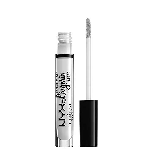 NYX Professional Makeup Lipgloss - Lip Lingerie Gloss, schimmernder Gloss in Nude, für unwiderstehlich volle Lippen, 3, 4 ml, Clear 01 von NYX PROFESSIONAL MAKEUP
