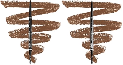 NYX Professional Makeup Micro Brow Pencil, Doppelseitig mit ausdrehbarem Augenbrauenstift und Bürstchen, Vegane Formel, Farbton: Cool Ash Brown (Packung mit 2) von NYX PROFESSIONAL MAKEUP