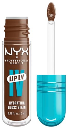 NYX Professional Makeup Feuchtigkeitsspendender Lipgloss und Lip Stain, Bis zu 12 Stunden Pflege, Lip IV Hydrating Gloss Stain, Farbe: Splash N Spice von NYX PROFESSIONAL MAKEUP