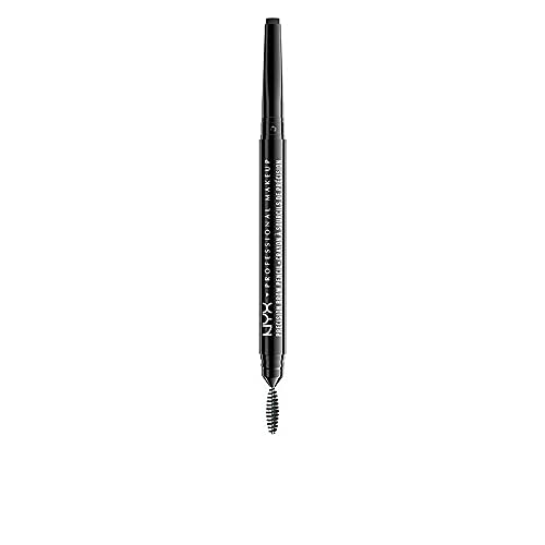 NYX Professional Makeup Augenbrauenstift, Precision Brow Pencil, Beidseitig mit flachem Augenbrauenstift und Bürstchen, Vegane Formel, Farbton: Black von NYX PROFESSIONAL MAKEUP
