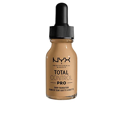 NYX Professional Makeup Total Control Pro Drop Foundation, Flüssiges Make up, Individuelle und aufbaubare Deckkraft, Vegane Formel, True-to-Skin Finish, 13 ml, Farbton: Beige von NYX PROFESSIONAL MAKEUP