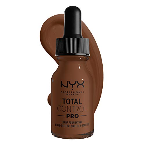 NYX Professional Makeup Total Control Pro Drop Foundation, Flüssiges Make up, Individuelle und aufbaubare Deckkraft, Vegane Formel, True-to-Skin Finish, 13 ml, Farbton: Deep Rich von NYX PROFESSIONAL MAKEUP