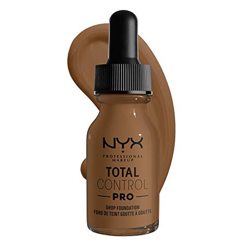 NYX Professional Makeup Total Control Pro Drop Foundation, Flüssiges Make up, Individuelle und aufbaubare Deckkraft, Vegane Formel, True-to-Skin Finish, 13 ml, Farbton: Deep Sable von NYX PROFESSIONAL MAKEUP