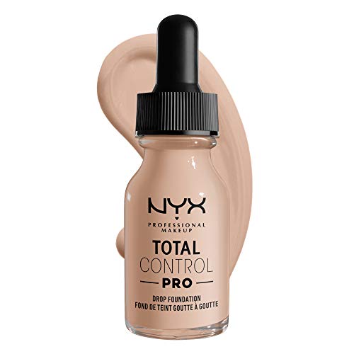NYX Professional Makeup Total Control Pro Drop Foundation, Flüssiges Make up, Individuelle und aufbaubare Deckkraft, Vegane Formel, True-to-Skin Finish, 13 ml, Farbton: Porcelain von NYX PROFESSIONAL MAKEUP