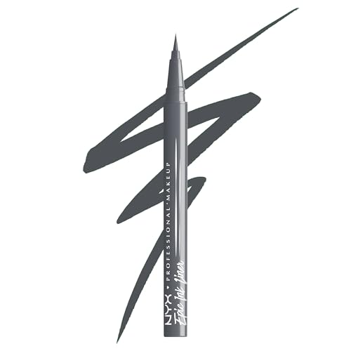 Nyx Professional Makeup, Epic Ink Liner Matte | Farbtöne: Stone Washed (Grau matt) | wasserfester, ultra-pigmentierter Flüssig-Eyeliner | Vegane Formel von NYX PROFESSIONAL MAKEUP