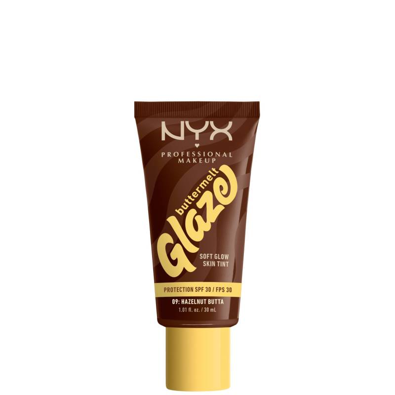 NYX Professional Makeup Buttermelt Glaze Soft Glow Skin Tint + SPF/FPS 30 Foundation (Various Shades) - Hazelnut von NYX Professional Makeup