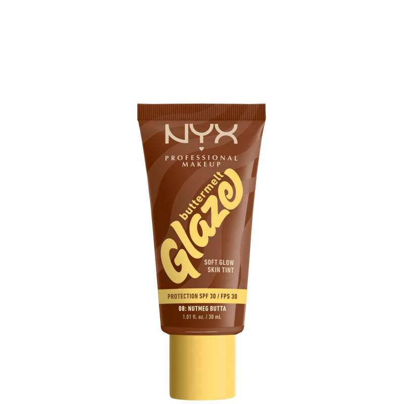 NYX Professional Makeup Buttermelt Glaze Soft Glow Skin Tint + SPF/FPS 30 Foundation (Various Shades) - Nutmeg von NYX Professional Makeup