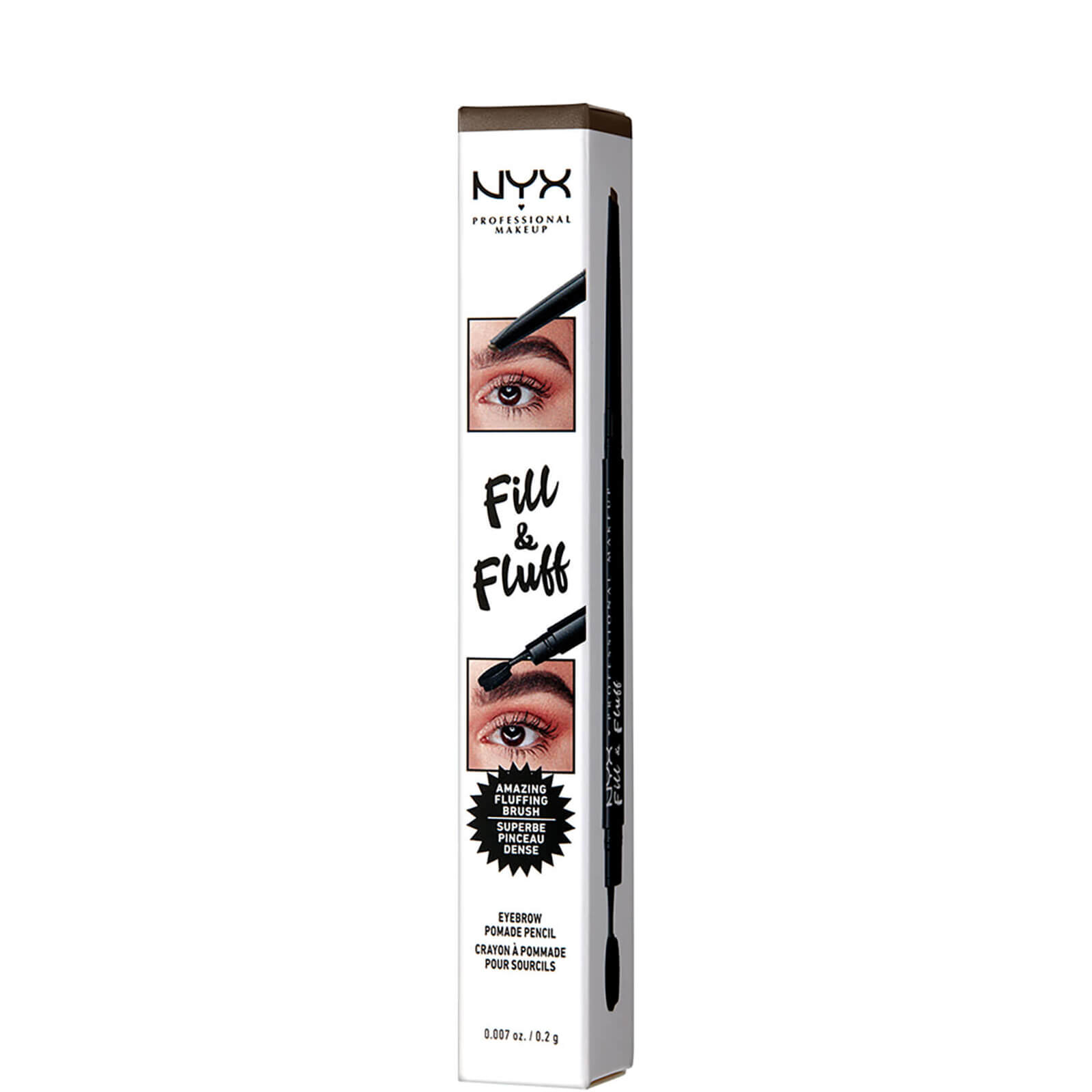NYX Professional Makeup Fill and Fluff Eyebrow Pomade Pencil 0.2g (Various Shades) - Ash Brown von NYX Professional Makeup