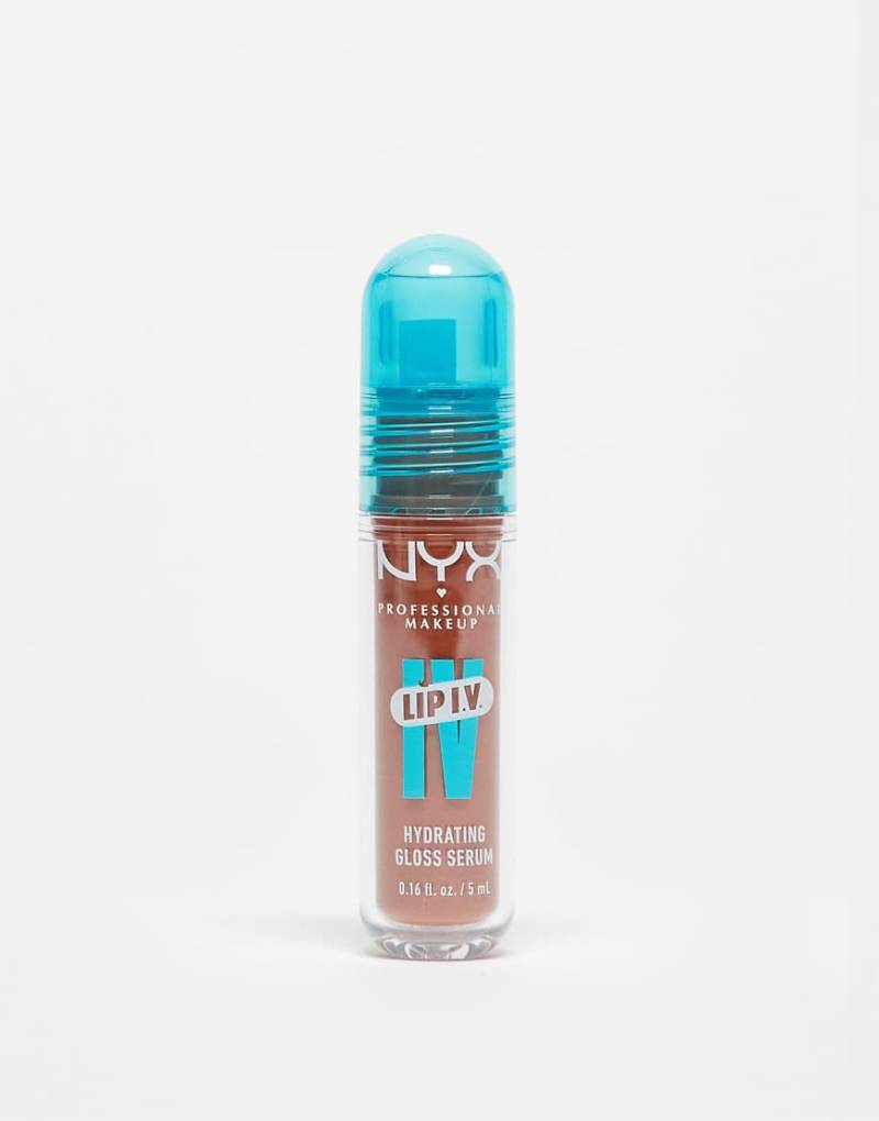 NYX Professional Makeup - Lip IV Gloss Stain, feuchtigkeitsspendender Lipgloss - Caramel Drip-Braun von NYX Professional Makeup
