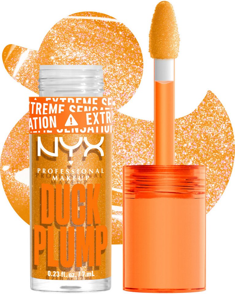 NYX Lipgloss NYX Professional Makeup Duck Plump Trickz Lipgloss, Plump-Effekt, mit glitzernden Pigmenten, präziser Auftrag. von NYX