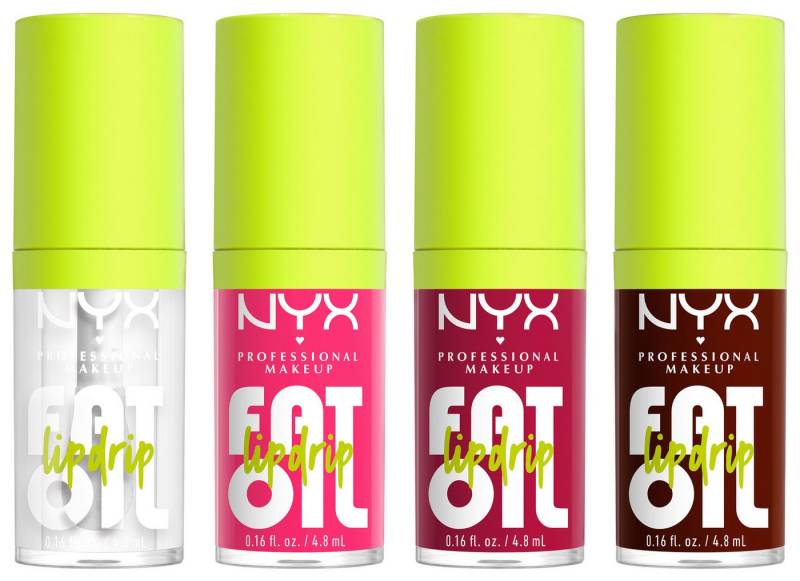 NYX Schmink-Set NYX Professional Makeup Fat Oil Lip Drip Kit, Lip Glos, Nicht klebrig, polstert die Lippen auf, pflegt, glänzendes Finish. von NYX