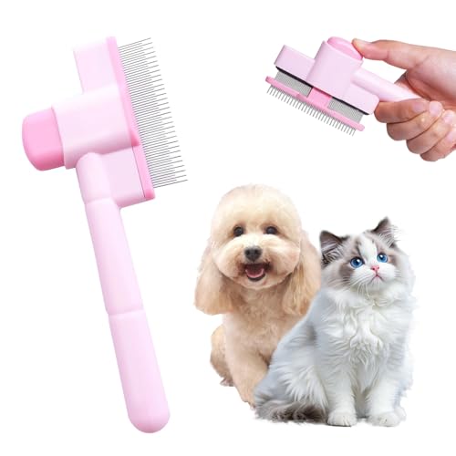 Katzenkamm für langes und kurzes Haar, Katzen-Enthaarungsbürste mit einem Klick, selbstreinigender Knopf, Tierhaarentferner für Hauskatzen, Haustierpflegebürste zum Massieren und Reinigen von Katzenkamm für langes und kurzes Haar, Katzen-Enthaarungsbürste mit einem Klick, selbstreinigender Knopf, Tierhaarentferner für Hauskatzen, Haustierpflegebürste zum Massieren und Reinigen von von NYXXZ