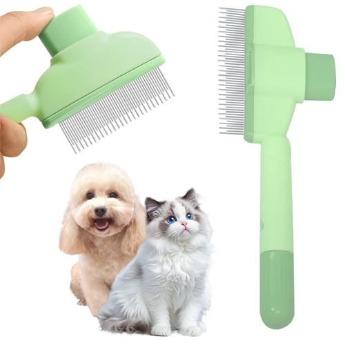 Katzenkamm für langes und kurzes Haar, Katzen-Enthaarungsbürste mit einem Klick, selbstreinigender Knopf, Tierhaarentferner für Hauskatzen, Haustierpflegebürste zum Massieren und Reinigen von Katzenkamm für langes und kurzes Haar, Katzen-Enthaarungsbürste mit einem Klick, selbstreinigender Knopf, Tierhaarentferner für Hauskatzen, Haustierpflegebürste zum Massieren und Reinigen von von NYXXZ