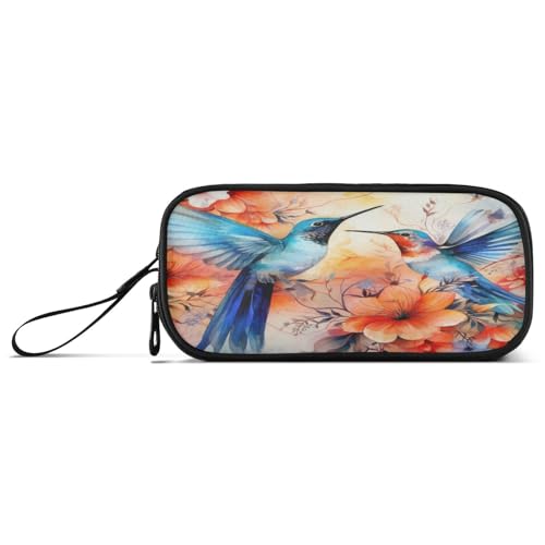 NYYYTTTEU Aquarell Blumenvögel Federmäppchen Federtaschen Mäppchen Schlamperbox Tasche für Jungen Mädchen Schüler von NYYYTTTEU