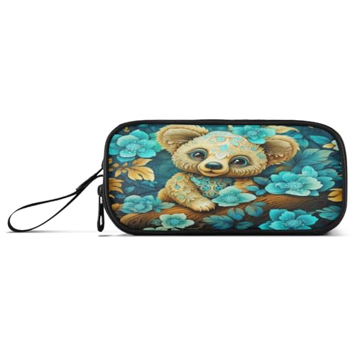 NYYYTTTEU Blumenmuster Koala Federmäppchen Federtaschen Mäppchen Schlamperbox Tasche für Jungen Mädchen Schüler von NYYYTTTEU