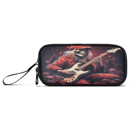 NYYYTTTEU Coole Gitarrenmusik Weihnachtskunst Federmäppchen Federtaschen Mäppchen Schlamperbox Tasche für Jungen Mädchen Schüler von NYYYTTTEU