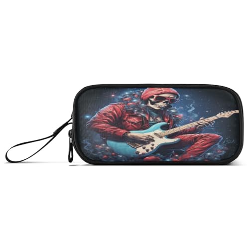 NYYYTTTEU Coole Weihnachtskunst-Gitarrenmusik Federmäppchen Federtaschen Mäppchen Schlamperbox Tasche für Jungen Mädchen Schüler von NYYYTTTEU