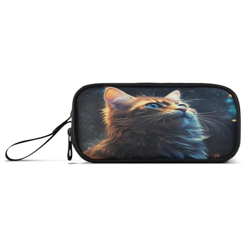 NYYYTTTEU Coole Weltraumsternkatze Federmäppchen Federtaschen Mäppchen Schlamperbox Tasche für Jungen Mädchen Schüler von NYYYTTTEU