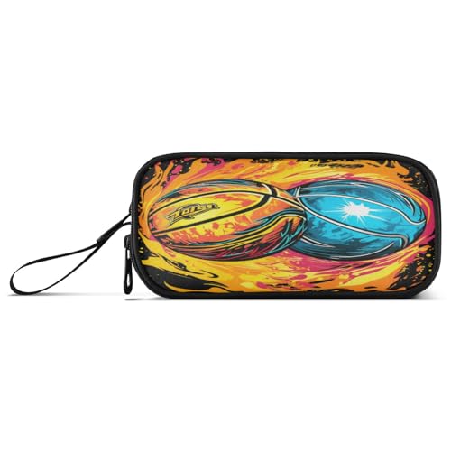 NYYYTTTEU Cooler Aquarellkunst-Netball Federmäppchen Federtaschen Mäppchen Schlamperbox Tasche für Jungen Mädchen Schüler von NYYYTTTEU