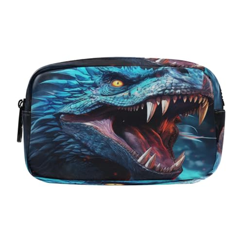 NYYYTTTEU Cooler Blauer Leguan Federmäppchen Federtaschen Mäppchen Große Kapazität Schlamperbox Kosmetik Make-up Tasche für Jungen Mädchen Schule Schüler von NYYYTTTEU