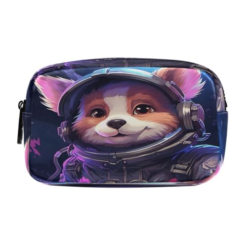 NYYYTTTEU Cooler Weltraumkunsthund-Astronaut Federmäppchen Federtaschen Mäppchen Große Kapazität Schlamperbox Kosmetik Make-up Tasche für Jungen Mädchen Schule Schüler von NYYYTTTEU