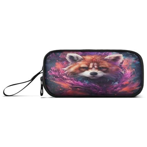 NYYYTTTEU Cooles Rotbär-Aquarell-Kunstwerk Federmäppchen Federtaschen Mäppchen Schlamperbox Tasche für Jungen Mädchen Schüler von NYYYTTTEU