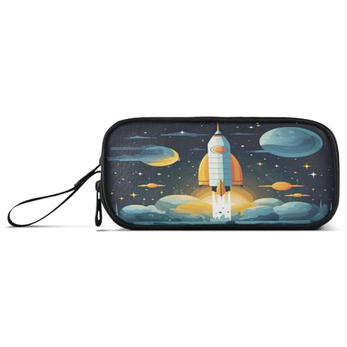 NYYYTTTEU Frittierte Weltraumrakete Federmäppchen Federtaschen Mäppchen Schlamperbox Tasche für Jungen Mädchen Schüler von NYYYTTTEU