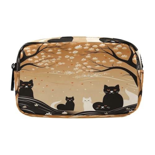 NYYYTTTEU Schwarze Katzen Kunstwerk Federmäppchen Federtaschen Mäppchen Große Kapazität Schlamperbox Kosmetik Make-up Tasche für Jungen Mädchen Schule Schüler von NYYYTTTEU