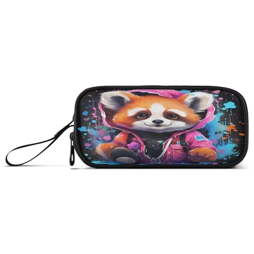 NYYYTTTEU Süße Rote Panda-Aquarellkunst Federmäppchen Federtaschen Mäppchen Schlamperbox Tasche für Jungen Mädchen Schüler von NYYYTTTEU