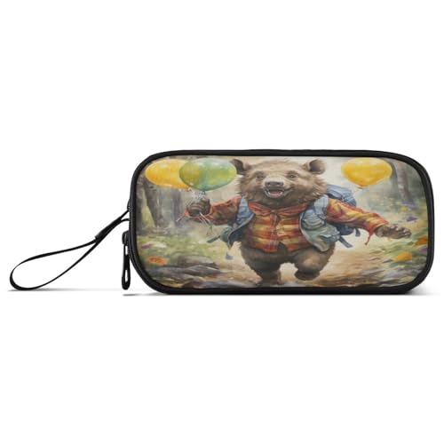 NYYYTTTEU Süßer Aquarell-Bison Federmäppchen Federtaschen Mäppchen Schlamperbox Tasche für Jungen Mädchen Schüler von NYYYTTTEU